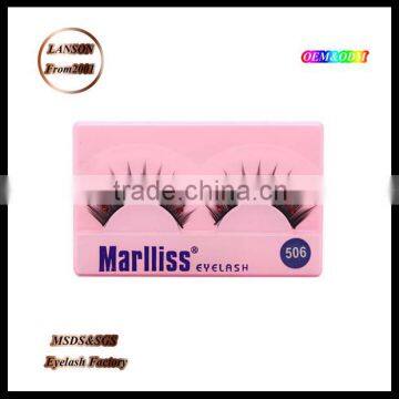 Wholesale own brand false eyelash/Marlliss 506 diamond lashes/custom eyelash packaging