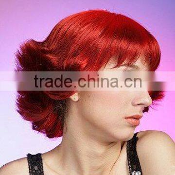 Pretty women's red party wig, red synthetic hair cosplay lace wig