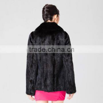 Sale Natural Black Mink Fur Coat With Factory Price photo-2