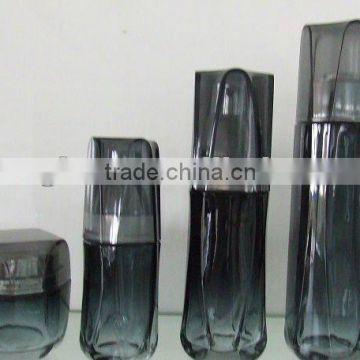 black cream glass bottles