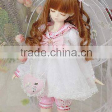 Heat Resistant Middle Brown Deep Curly 1/4 Bjd Doll Wigs photo-3