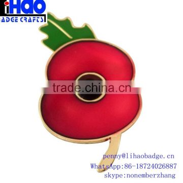 wholesale cheap price poppy metal pin badge in your own design