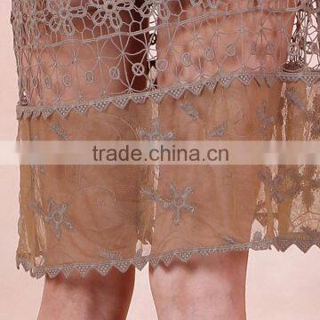 2016 Top Lace Hollow Women Fashion New Arrival Summer Crochet Sleeveless Lace Dress Designs photo-4