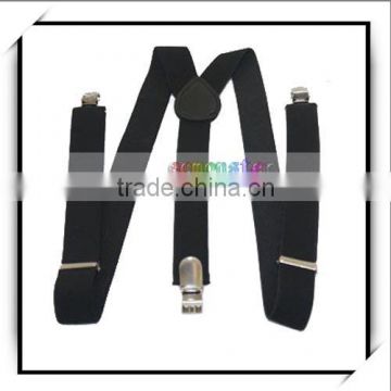 Clip-on Braces Elastic Y-back Suspenders Black 84*2.5