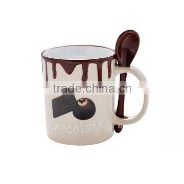 Popular Cupcake Ceramic Bowl With Spoon
