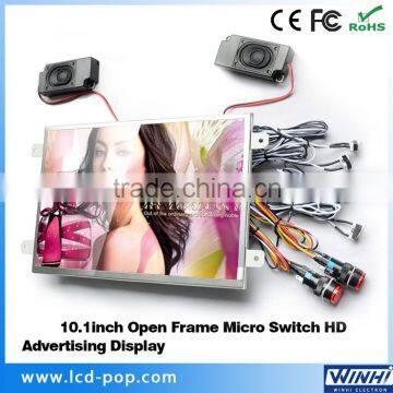Wholesale 10 inch Open Frame Wall Mount TV Micro Switch USB SD Optical HD Elevator Advertising Display 12V DC LCD Monitor Screen