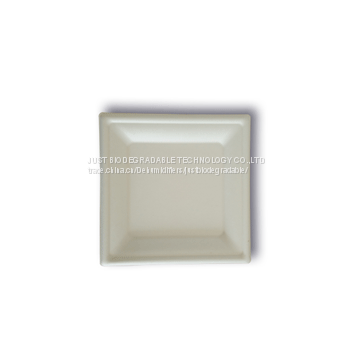 JUST Disposable Compostable Paper Pulp Bagasse Tableware Square Plate 6