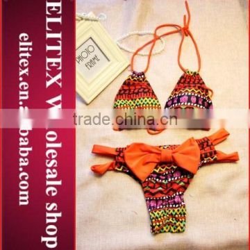 2017 Newest orange butterfly sexy print swimwear bikini CK341a