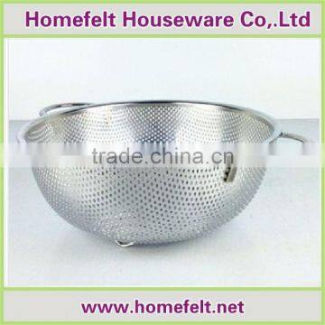 2014 hot selling stainless steel sink colander with silicone handle