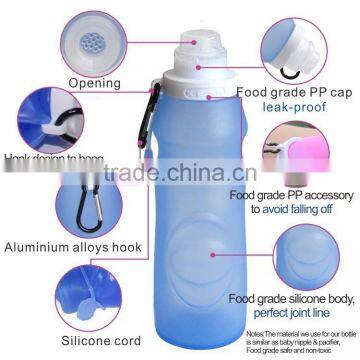 BPA Free Silicone Collapsible Sport Water Bottle photo-2