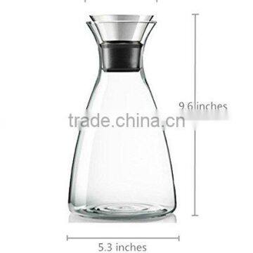 Glass Drip-free Carafe With Stainless Steel Silicone Flip-top Lid, Hot and Cold Water Pitcher, Tea/Coffee Maker photo-5