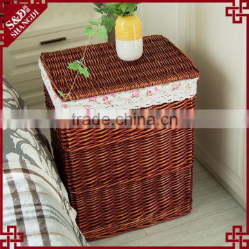 S&D Poly Storage Artificial Rattan laundry Basket Rectangular Rattan Weaving Storage Basket