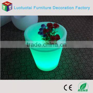 Manufacturer PE LED square flower pot/PE led bucket with remote control 16 mix changeable colors Die60*H66CM