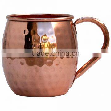 Copper Moscow Mule Mug - Diamond Hammer Barrel Cups - Cocktail Cups/Glasses Set Of 4 Mug photo-4