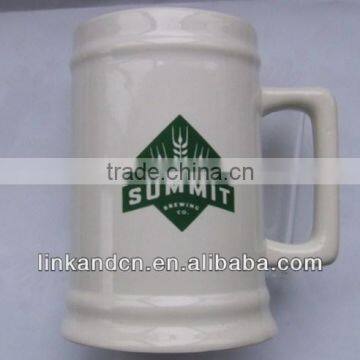 Haonai exported 23oz white ceramic stein beer mug with logo