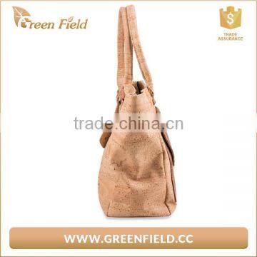 Newest Nature Cork Material Vegan Cork Hand Tote Bag With Pocket photo-3