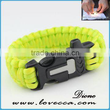 Outdoor Survival Logo Engraved Paracord Bracelet With Fire Starter Buckle photo-3
