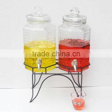 3L Octagon Bee Shaped Clear Wine Glass Bottle With Tap photo-2