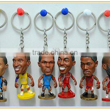 Guo Hao Hot Sale NBA Figures Soft Pvc Keychain for Collection