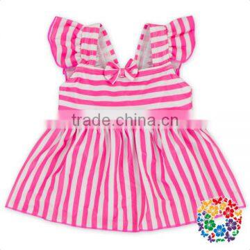 2Pcs Navy And Pink Stripe Beachwear Swimsuit Modest Children Swimwear photo-2