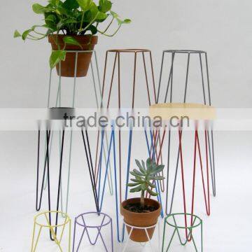 Blue Metal Wire Plant Stand - Hairpin Leg Inspired photo-3