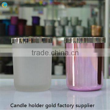 Rose Gold Electroplated Glass Frosted Sprayed Jar Candle photo-6