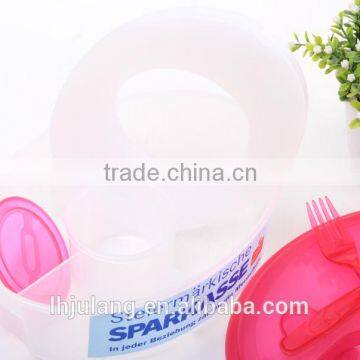 BPA-FREE Plastic Salad Lunch Box Set With Ice Pack Dressing/Food Grade Plastic Lunch Box Set With Fork photo-5