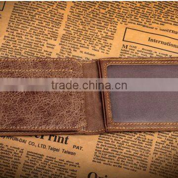 Full Grain Leather Money Clip Wallet With High Quality RFID Blocker Slim Bifold Credit Card Holder photo-5