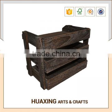 High quality solid wood shabby chic wooden shelf with hooks