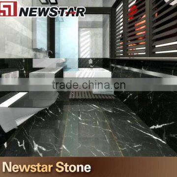 Newstar Nero Marquina China Polished Black Marble Tile With White Vein photo-5