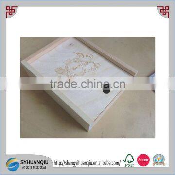 natural color small lightweight wooden box for sale CN