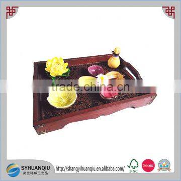 NEW Large 17" Natural Bamboo TRAYS WOOD WOODEN Kitchen Serving TV Dinner Tray CN