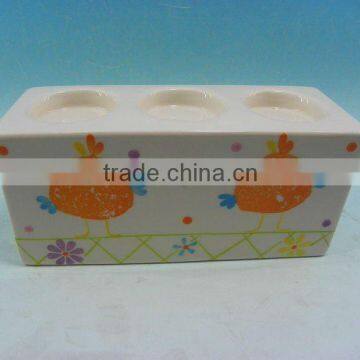 2012 hot sale rectangle ceramic candle holder