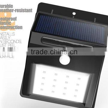 2016 new products PIR Solar Power Garden Decorative Lights&lighting Motion Sensor Wall Outdoor Lamps camping led light