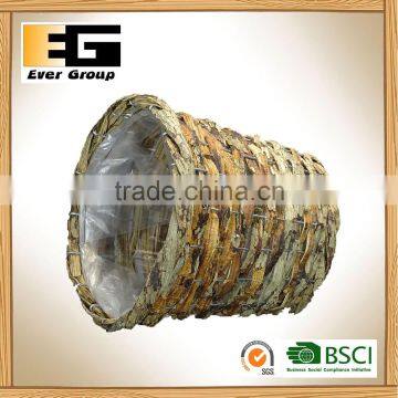 Round Woven Rattan Garden Basket for Planting Decoration Storage photo-3