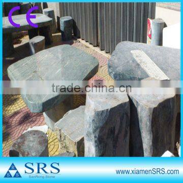 Outdoor green garden stone tables and chairs