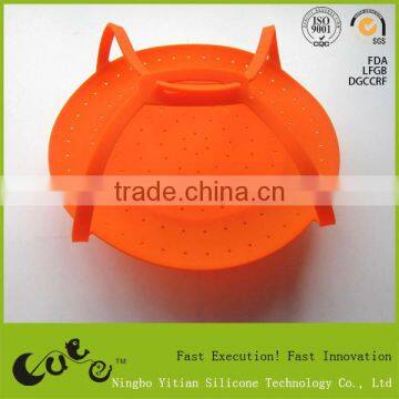 steamer silicone flat strainer with long handle