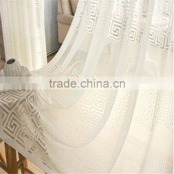 European Style Window Screening Sheer White Flocked Tulle Curtain for Bedroom Sitting Room photo-5