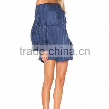 Latest Western Dress Patterns for Girls Long Puff Sleeve off Shoulder Summer Dress photo-3