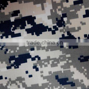 Water resistant printed camouflage cotton twill fabric