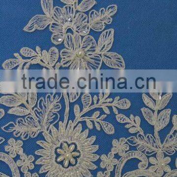 Border Embroidered Lace Trim for Bridal Dress photo-2