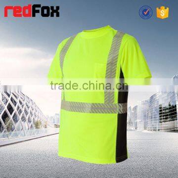 Black 150gsm Net Reflective Safety T-shirt for Worker Sleeves Bicycle Safety Yellow T-shirts High Safety T-shirt photo-5