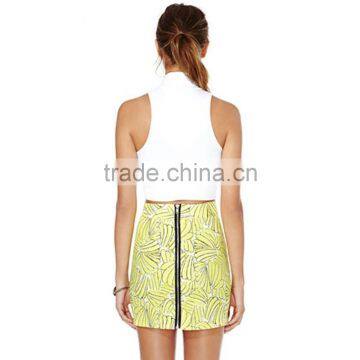 HAODUOYI Print Mini Skirts Women High Waist Skirt Ladies OL Pencil Skirts photo-2
