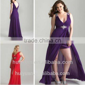 plus size flowing chiffon evening dress for fat women