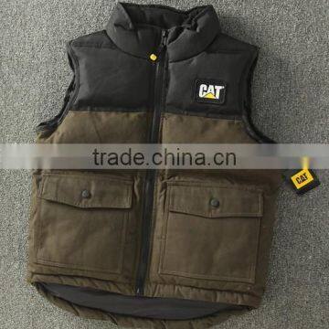 Hot Sale 2015 Men's Canvas Casual Vest Cotton Sleeveless Jacket