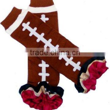 Wholesale Red Legging Football Pattern 100% Cotton Baby Leg Warmers photo-4