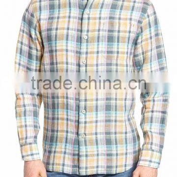 colorful plaid Luxury fitted men's shirt with wonderful cutting