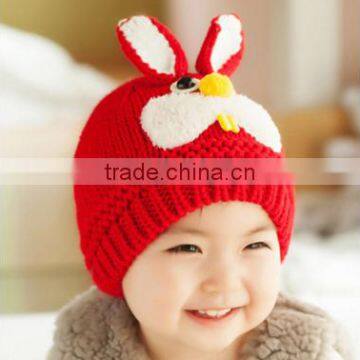 F10010H Fashion Kid Knit Beanie Caps Rabbit Pattern Hats