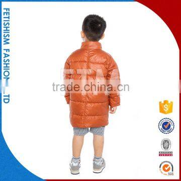 Best Price Long Sleeve Winter Fur Leather Letters Loose Orange Boys Fancy Coats For Kids With Letters photo-4