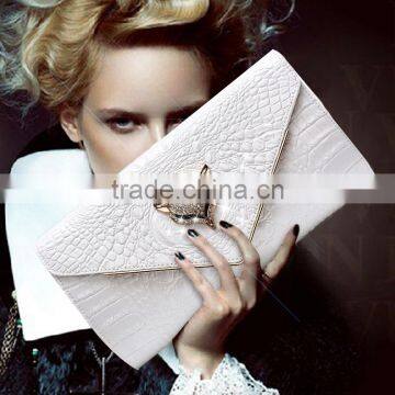 High Quality Lady Genuine Real Crocodile Embossed Designer Clutch Bag For Women photo-4